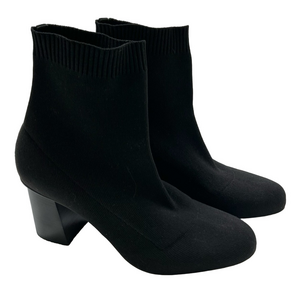 Lafayette 148 Garet Black Size 9-9.5 EU 39.5 Booties Knit Sock Heeled Boots